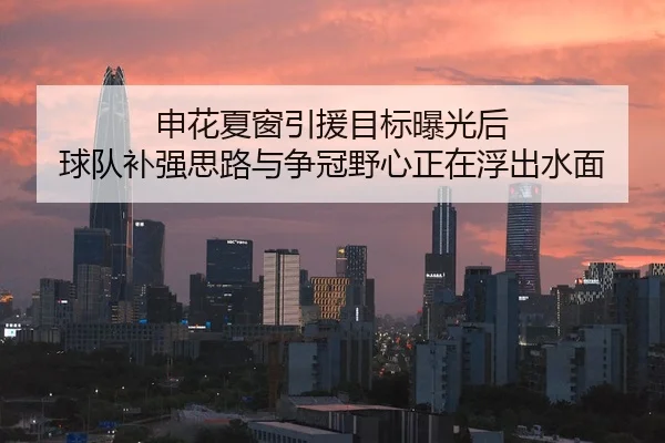 申花夏窗引援目标曝光后 球队补强思路与争冠野心正在浮出水面